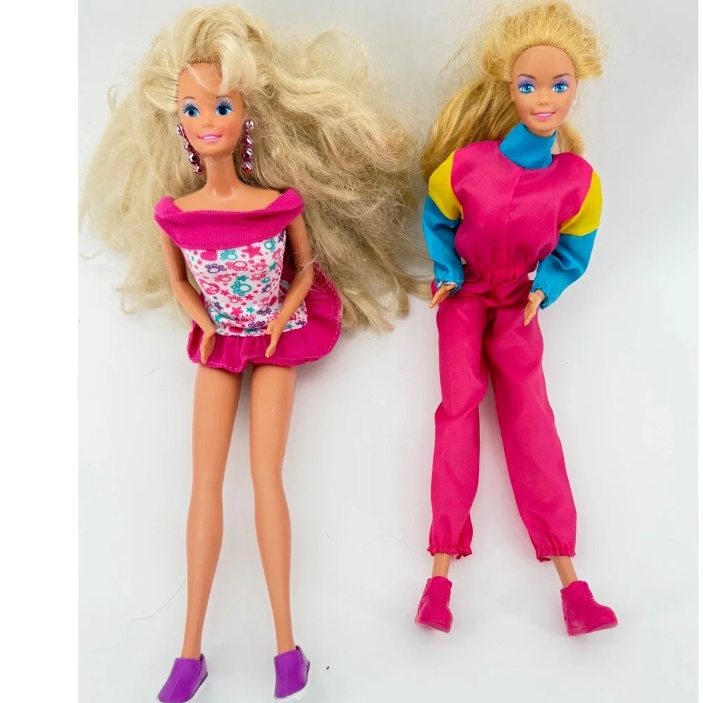 Mattel Barbie Dolls Kids Pink 2pc Set Vintage 1966 Malaysia‎ Body Mold